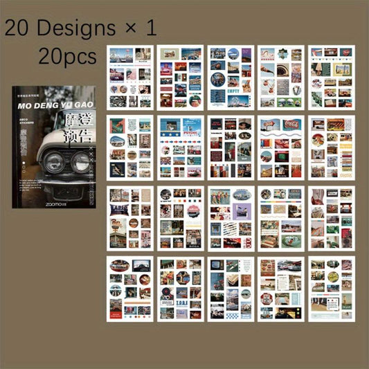 20 Sheets Washi Paper Magazine Material Sticker Book World Shrink Series