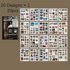 20 Sheets Washi Paper Magazine Material Sticker Book World Shrink Series