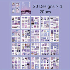 20 Sheets Washi Paper Magazine Material Sticker Book World Shrink Series