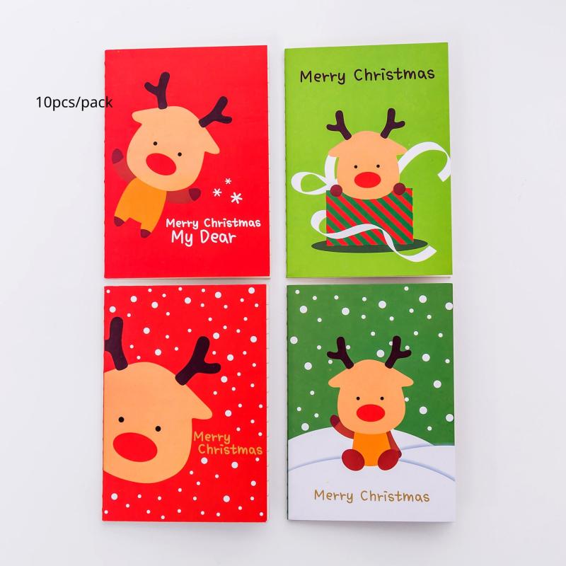 10Pcs Christmas Santa Pocket Planners School Student Prize