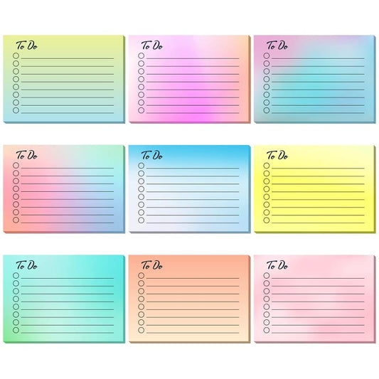 9 Packs To Do List Sticky Notes Assorted Colors