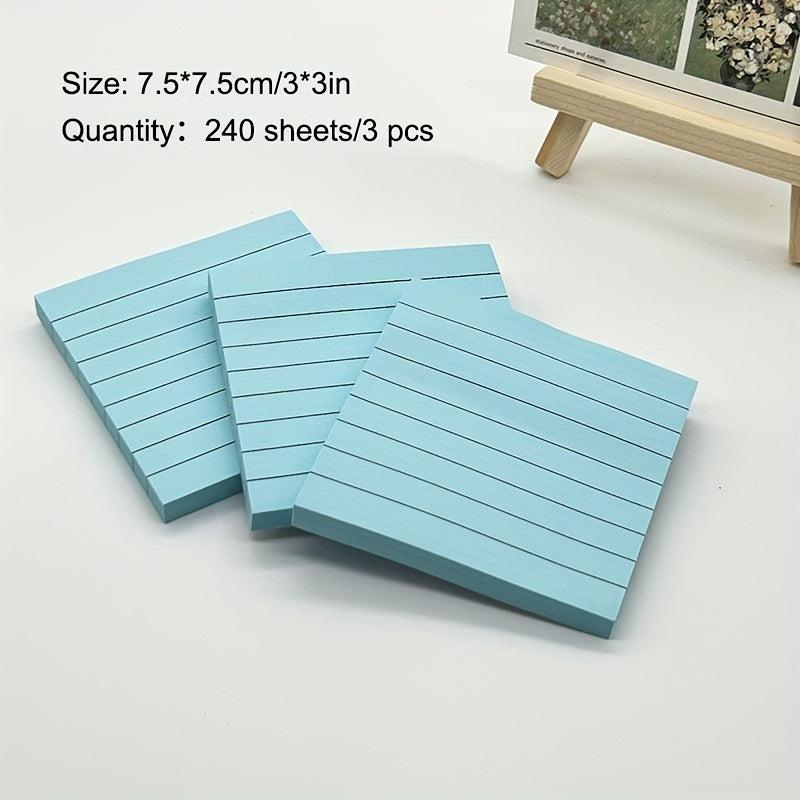 Colorful Sticky Notes Line Self Adhesive Sticky Notes 240 Sheets 3 Pcs