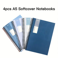 4pcs A5 Softcover Notebooks for Durable Writing