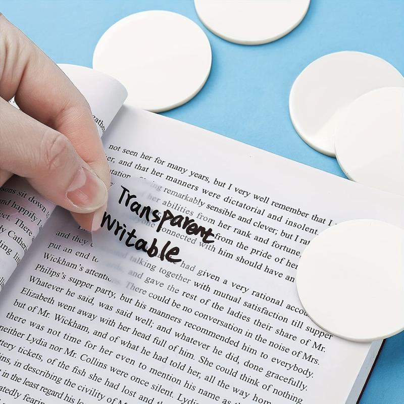 300pcs Round Clear Sticky Notes Office & School Supplies Marking & Organizing