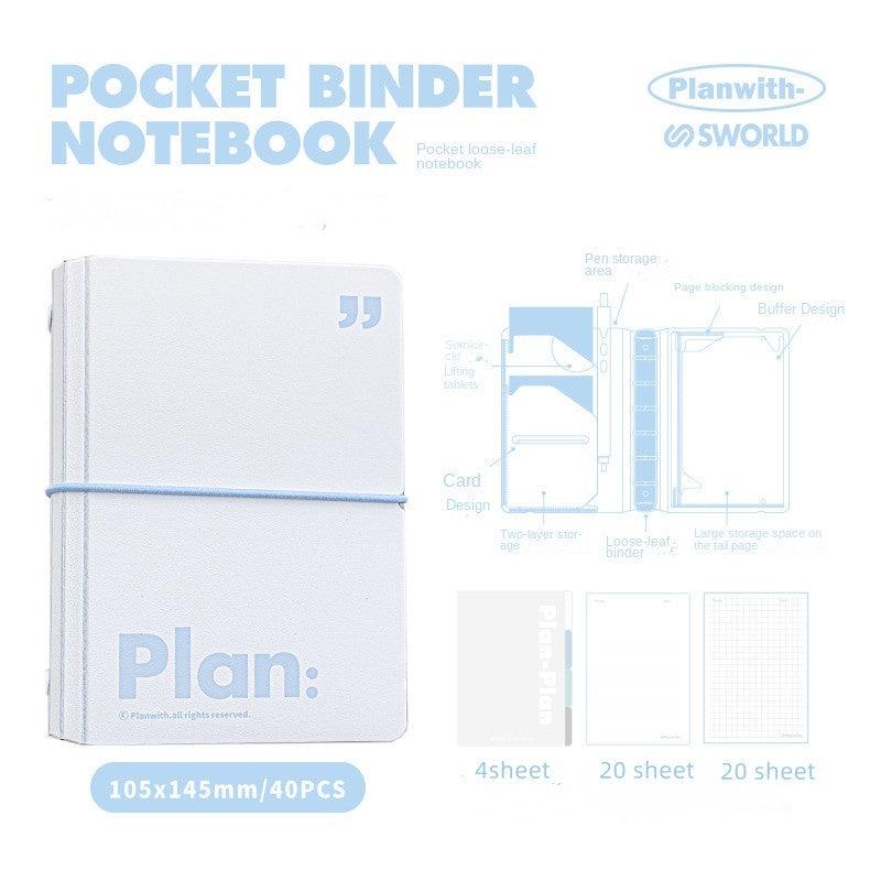 A7 Mini Notebook Simplicity Journal 6 Ring Loose Leaf Pocket Planner