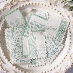 20pcs Art Romantic Plants Flowers Stamp Style Memos for Scrapbook Envelopes