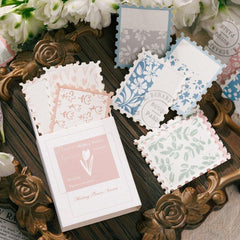 20pcs Art Romantic Plants Flowers Stamp Style Memos for Scrapbook Envelopes