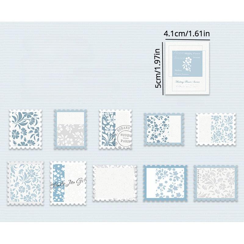 20pcs Art Romantic Plants Flowers Stamp Style Memos for Scrapbook Envelopes