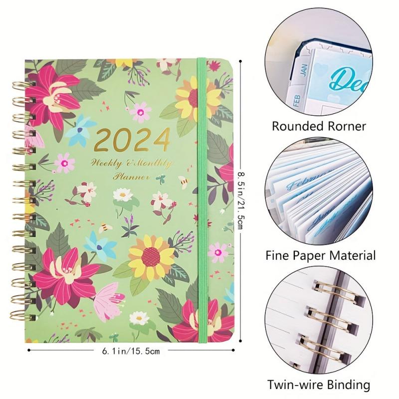 A5 Monthly Planner Jan-Dec Daily & Weekly Agenda