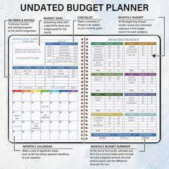 Budget Planner Notebook Undated 100gsm Paper