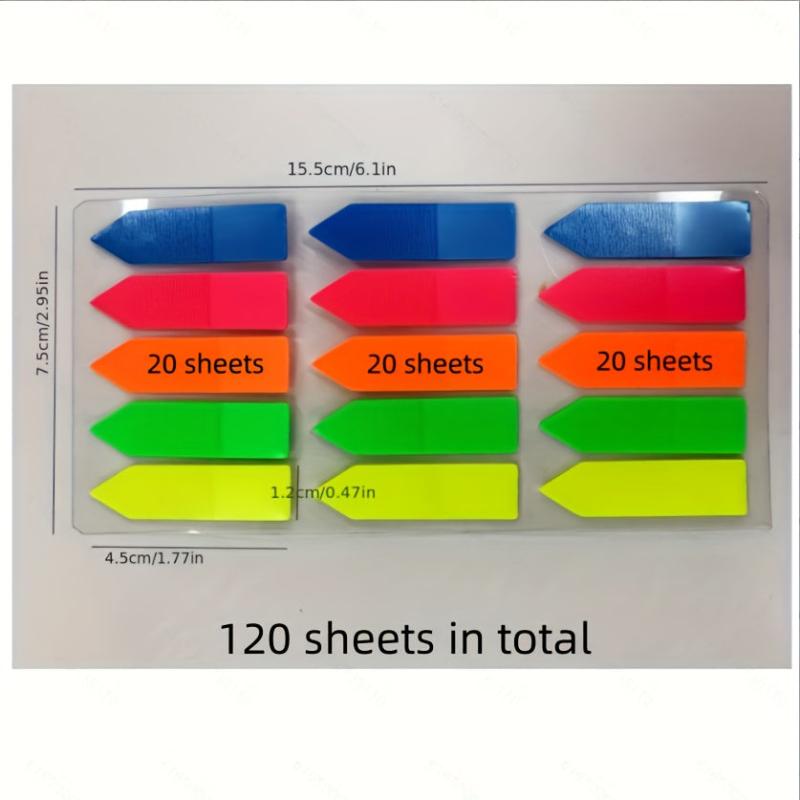 Neon Page Markers Translucent Fluorescent Index Tabs & Sticky Notes