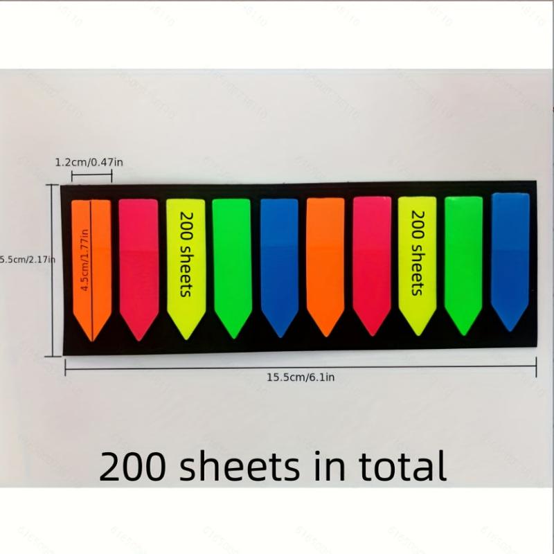 Neon Page Markers Translucent Fluorescent Index Tabs & Sticky Notes