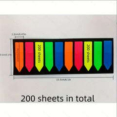 Neon Page Markers Translucent Fluorescent Index Tabs & Sticky Notes