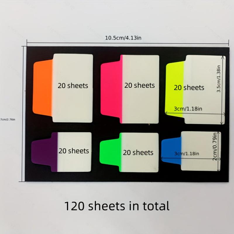 Neon Page Markers Translucent Fluorescent Index Tabs & Sticky Notes
