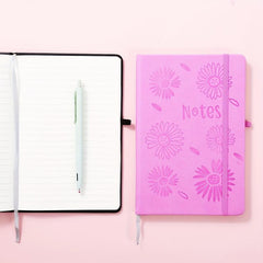 A5 Flower PU Notebook 14 48x21 08cm Thickened Paper - Home Office School Use