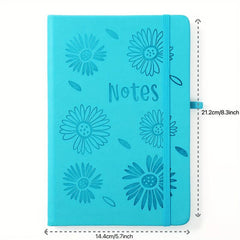 A5 Flower PU Notebook 14 48x21 08cm Thickened Paper - Home Office School Use