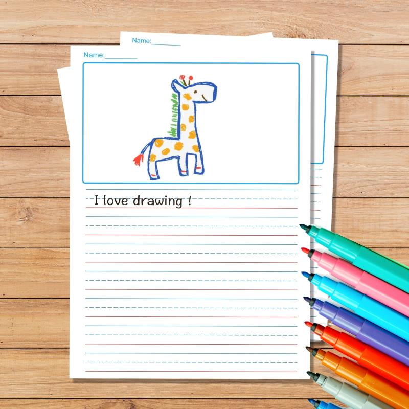 Primary Draw & Write Journal, 50 Sheets, 8.2x11, Elementary Notebook