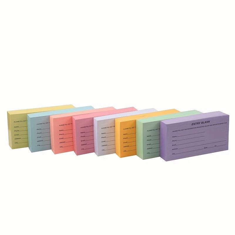 250pcs Raffle Ticket Sheets Blank Entry Forms Multicolor Fundraising Item