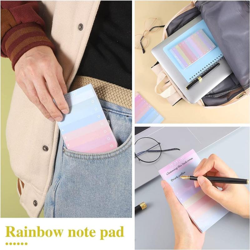 6pcs 300sheet Rainbow TO DO LIST Tearable Planning Notebook