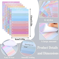 6pcs 300sheet Rainbow TO DO LIST Tearable Planning Notebook