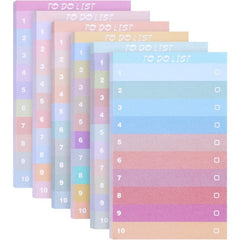 6pcs 300sheet Rainbow TO DO LIST Tearable Planning Notebook