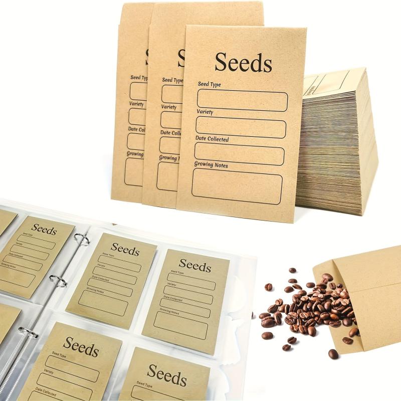 Garden Seed Organization Binder with 10 Self-Sealing Seed Envelopes