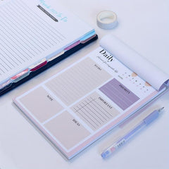 104p Morandi Series Daily Planner 21x34cm Tearable Notepad Schedule Memo Book