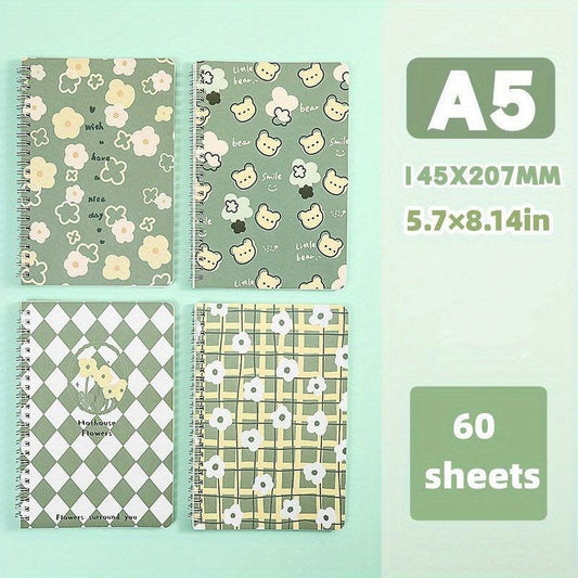 Fresh Flower Coil Book A5 Notebook Horizontal Line Inner Page