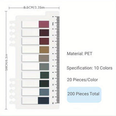 200 Colored Sticky Tabs for Annotating Books