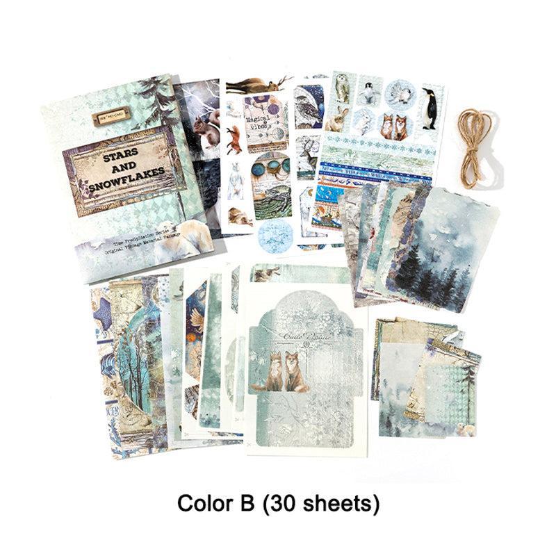 Vintage Scrapbooking Supplies Kit - Unlock Your Creativity with 30 Sheets