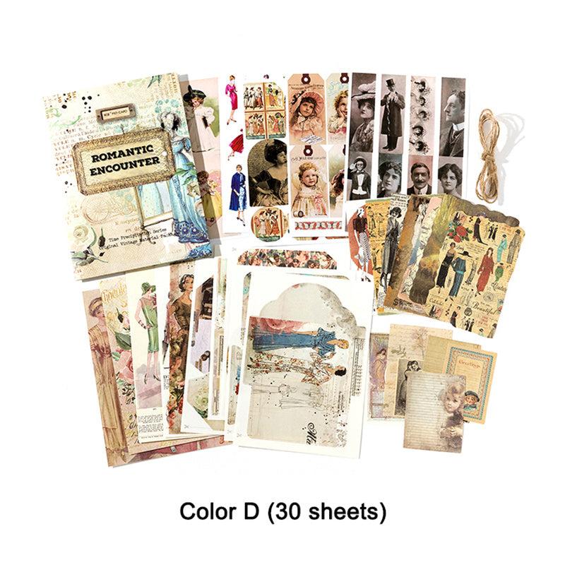 Vintage Scrapbooking Supplies Kit - Unlock Your Creativity with 30 Sheets