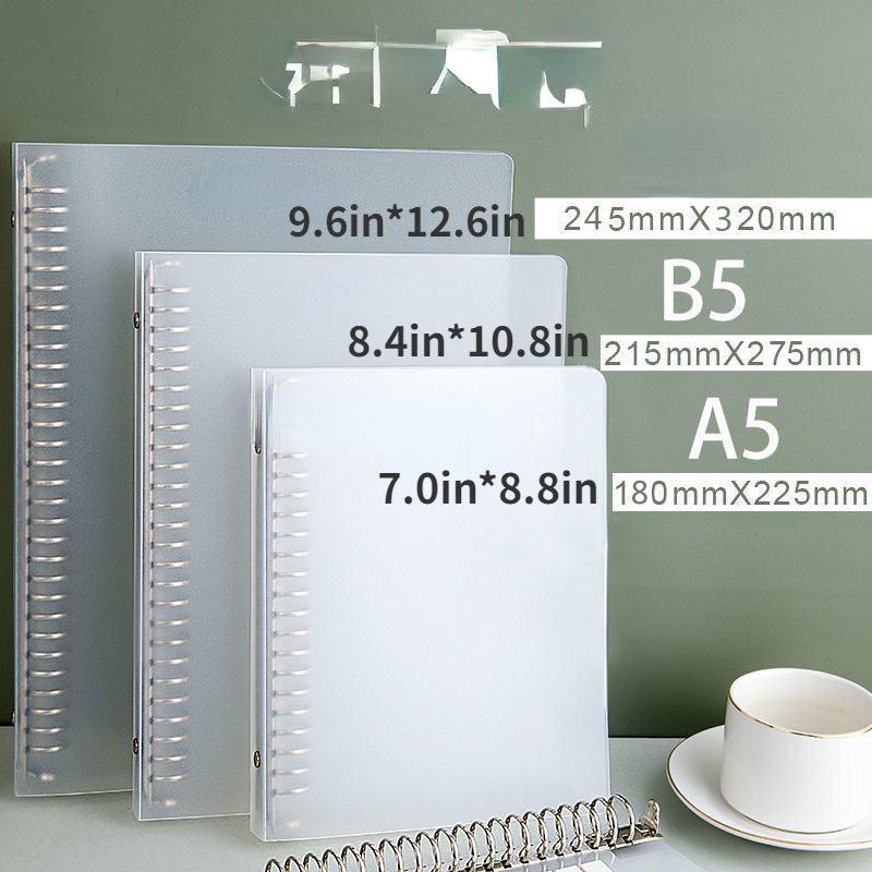 Metal Clip PP Loose leaf Notebook 7x9.5 inches