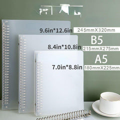 Metal Clip PP Loose leaf Notebook 7x9.5 inches