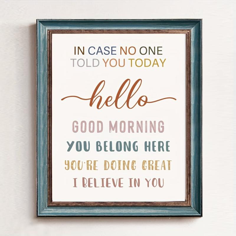 Motivational Wall Art Hello Good Morning You're Doing Great Teacher Gift
