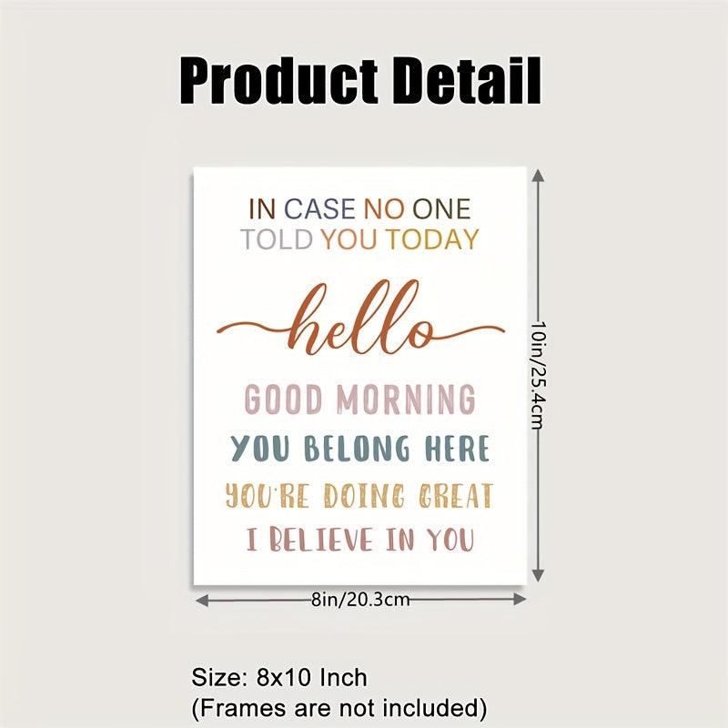 Motivational Wall Art Hello Good Morning You're Doing Great Teacher Gift