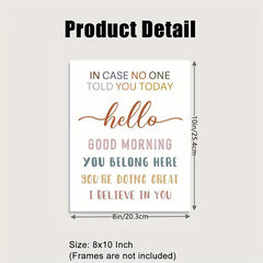 Motivational Wall Art Hello Good Morning You're Doing Great Teacher Gift