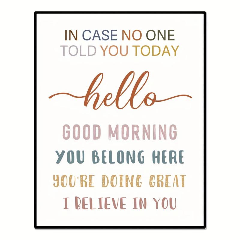 Motivational Wall Art Hello Good Morning You're Doing Great Teacher Gift