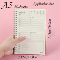 Transparent Cover Coil Notepad 60sheets Time Planner