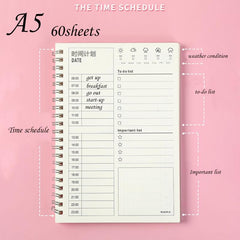 Transparent Cover Coil Notepad 60sheets Time Planner