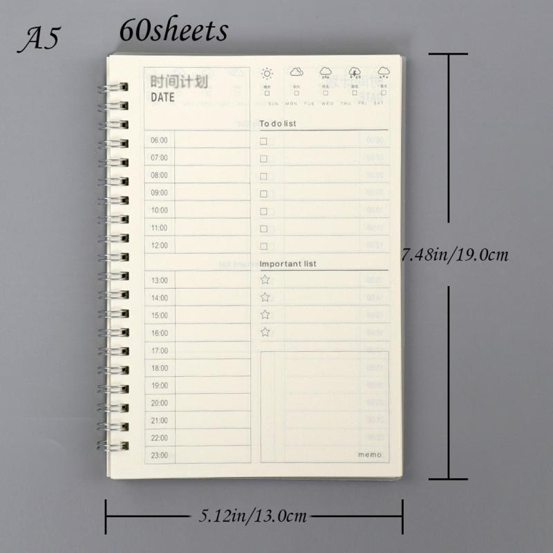 Transparent Cover Coil Notepad 60sheets Time Planner