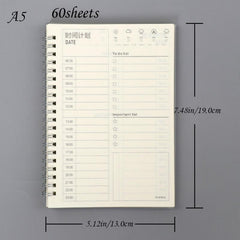 Transparent Cover Coil Notepad 60sheets Time Planner
