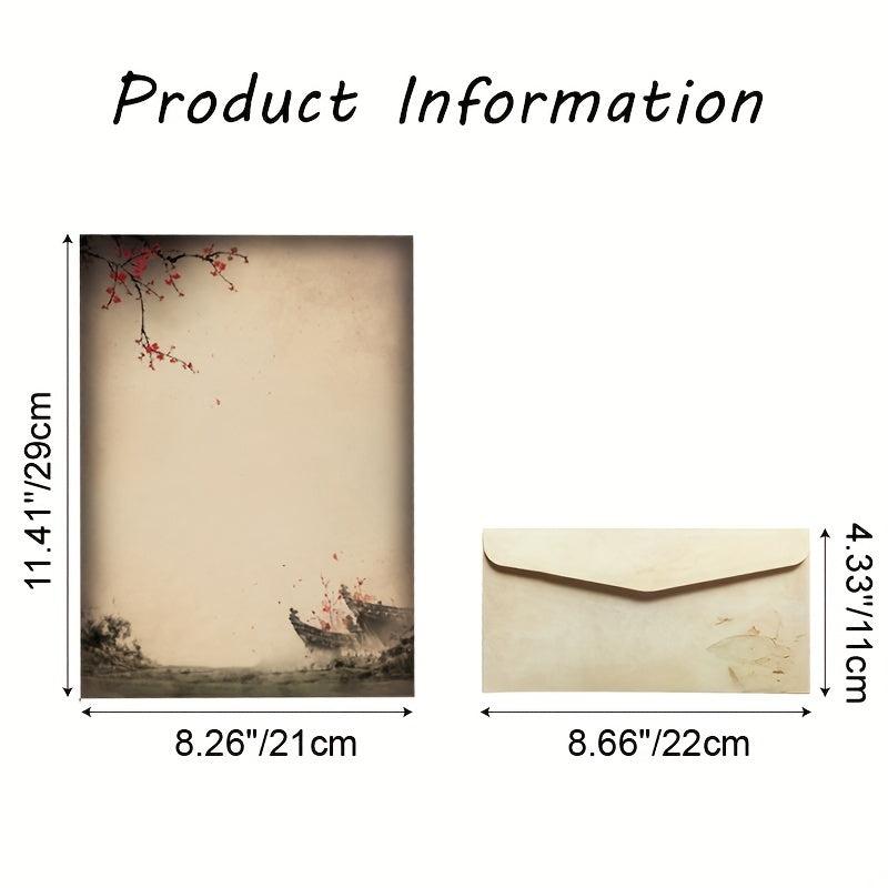 12pcs Vintage Stationery Set with Paper & Envelopes