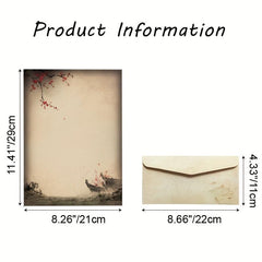 12pcs Vintage Stationery Set with Paper & Envelopes