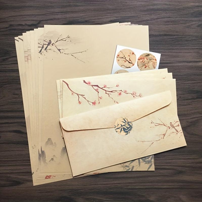 12pcs Vintage Stationery Set with Paper & Envelopes
