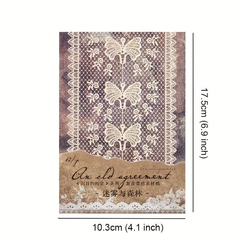 40pcs Vintage Cutout Lace Paper Scrapbooking Materials
