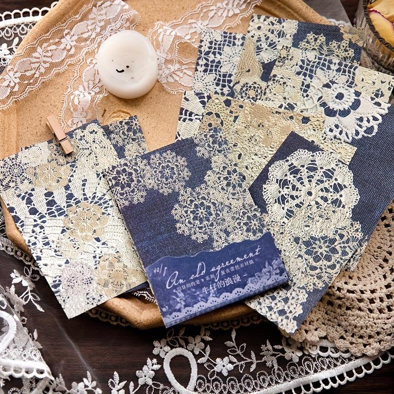 40pcs Vintage Cutout Lace Paper Scrapbooking Materials