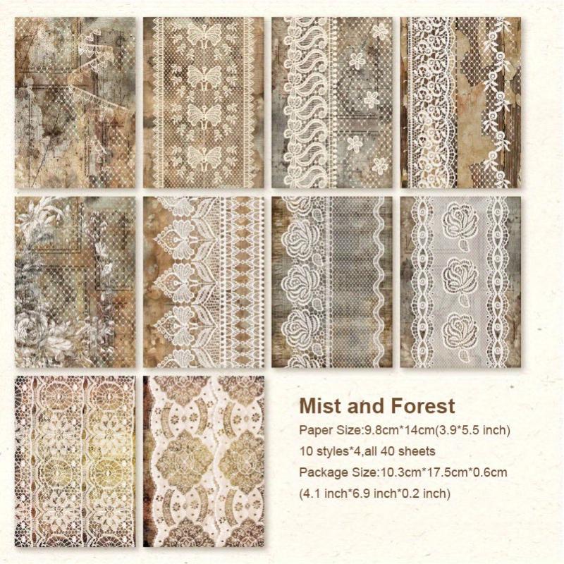 40pcs Vintage Cutout Lace Paper Scrapbooking Materials