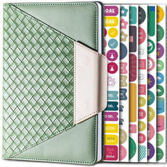 English Dateless Weekly & Monthly Planner Notebook with 6 Stickers