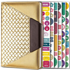 English Dateless Weekly & Monthly Planner Notebook with 6 Stickers