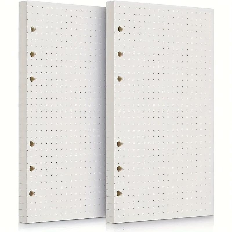 A6 Filler Paper 6 Hole Loose Leaf Paper Refillable Clip Notebook Planner Diary